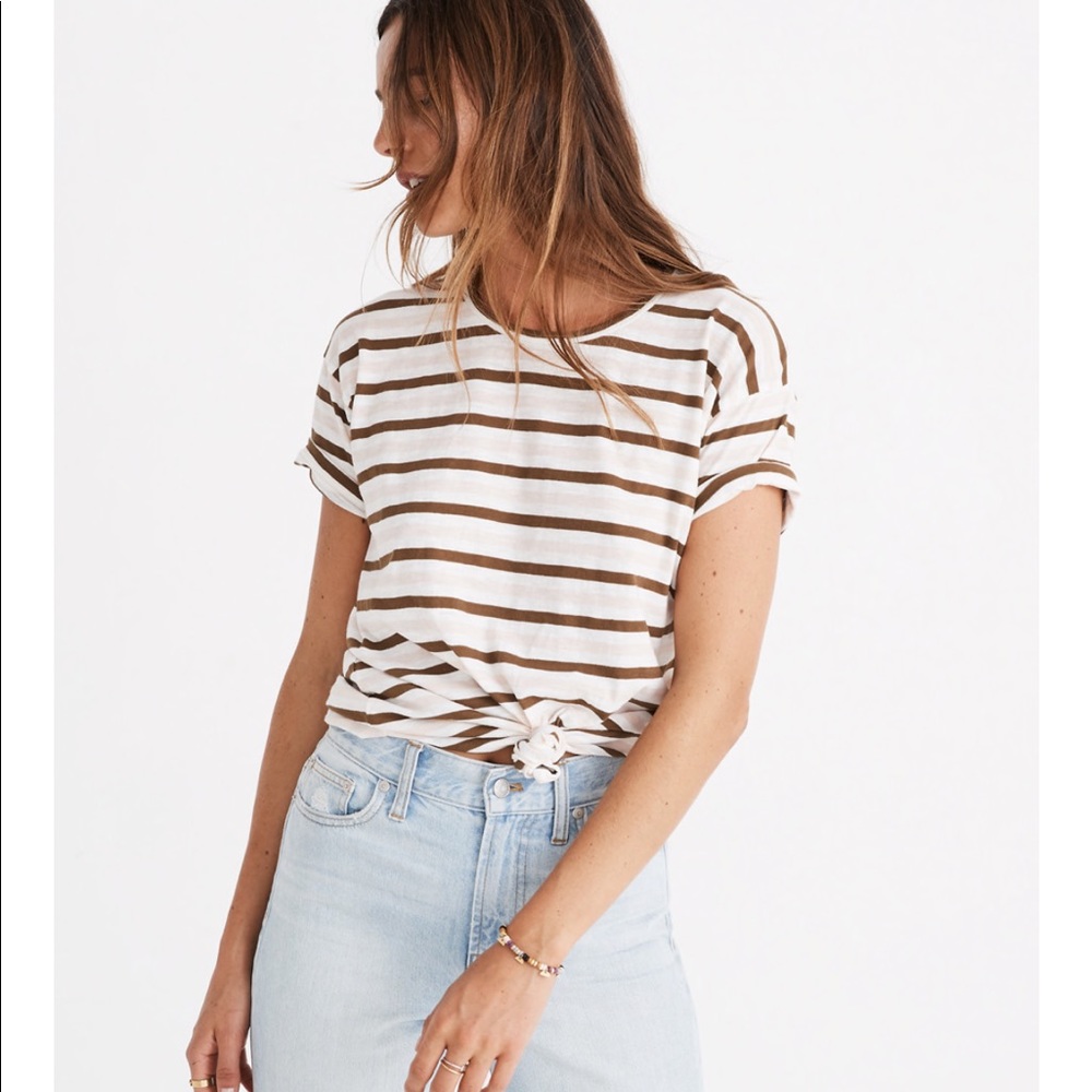 NWT MADEWELL•Whisper Cotton Knot-Front Tee